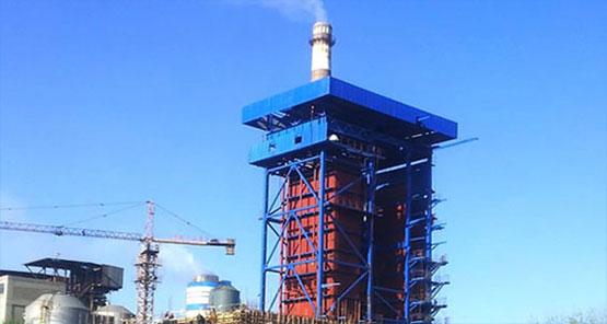 河北东光化工厂150吨电站锅炉竣工现场