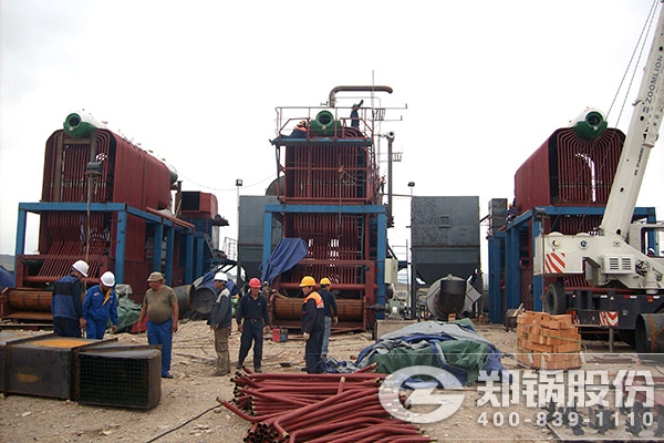 3套20吨生物质稻壳链条炉出口蒙古国