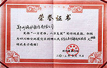 四川雅安地震捐款荣誉证书